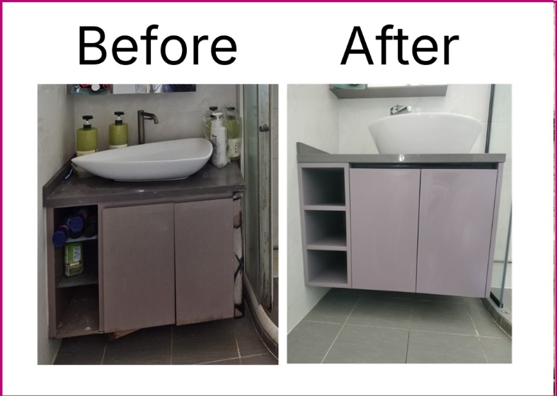 before and after renovation project 1 hbd 4 room and common bathroom singapore