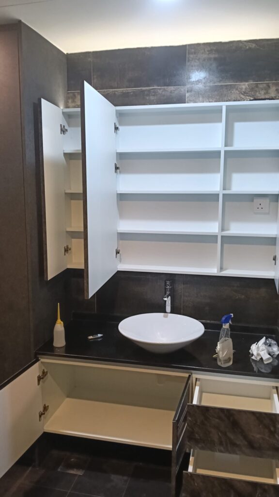 Condo renovation cost Singapore bathroom vanity cabinet