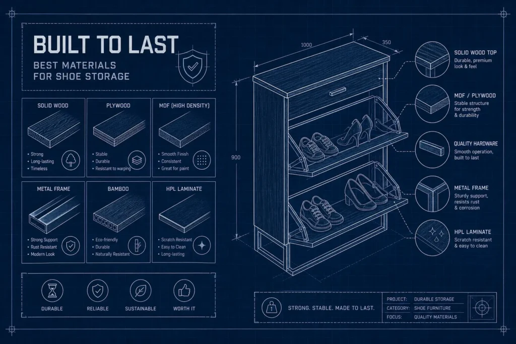 what are the best materials for durable shoe storage furniture